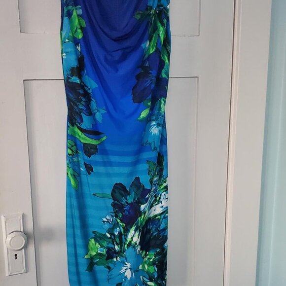 Blue and Green "Tropical" Sheath - Picture 1 of 3